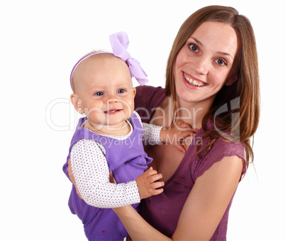 Young mother with little daughter