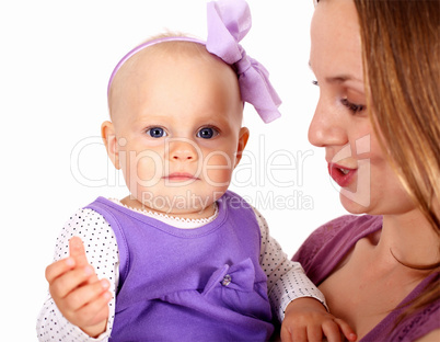 Young mother with little daughter