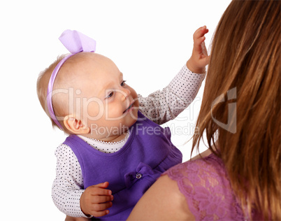 Young mother with little daughter