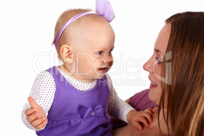 Young mother with little daughter