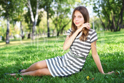 Young woman in summer park