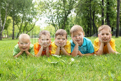 Group of children in the park