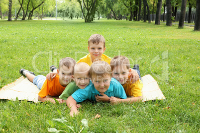 Group of children in the park Group of children in the park