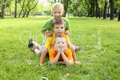 Group of children in the park