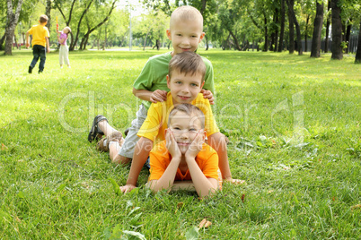 Group of children in the park