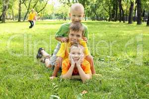 Group of children in the park