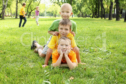 Group of children in the park