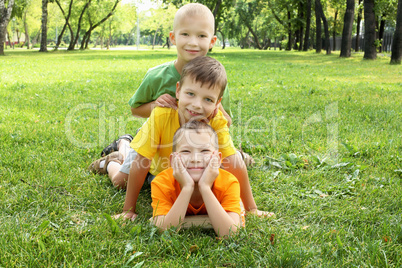 Group of children in the park