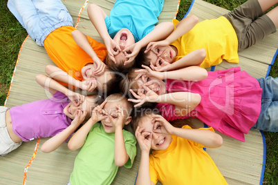 Group of children in the park Group of children in the park