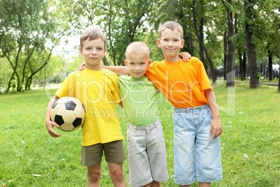 Boys in the park with a ball