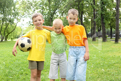 Boys in the park with a ball