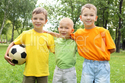 Boys in the park with a ball