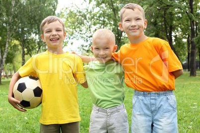 Boys in the park with a ball