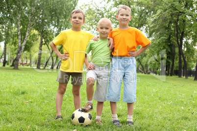 Boys in the park with a ball