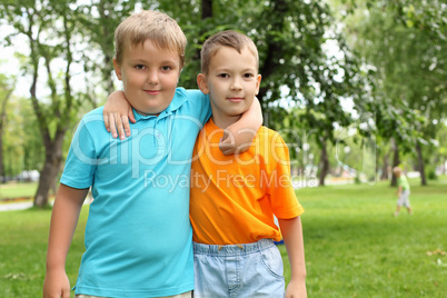 Two boys in the park