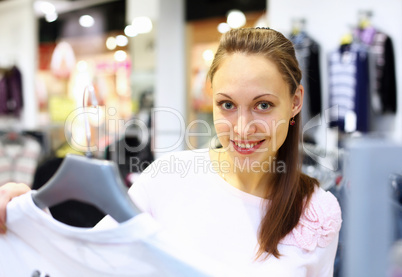 Shopping in clothes store