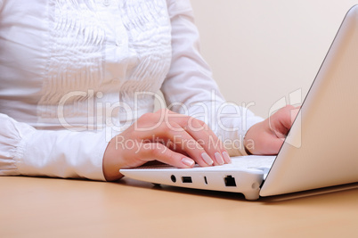 Hands of a young girl