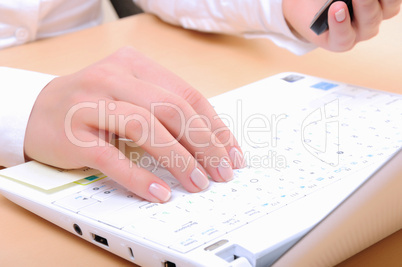 Hands of a young girl