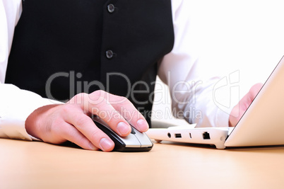 Hands of a young man