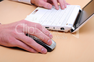 Hands of a young man