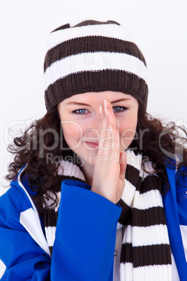 young pretty woman wearing hat