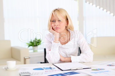 young business woman with papers