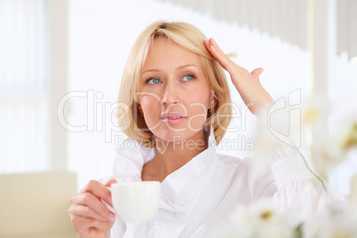 portrait of young lady with a cup