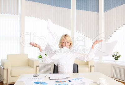 young business woman with papers