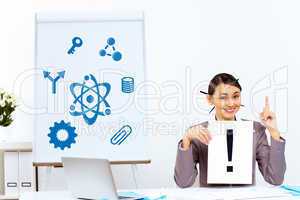 Young woman generating ideas in office