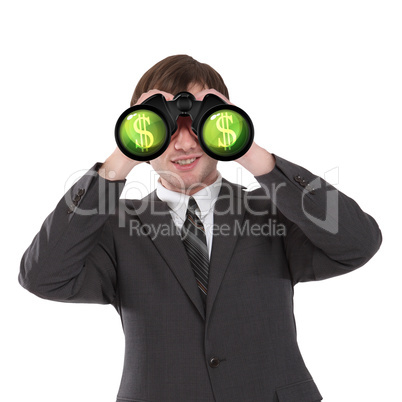 business man with binoculars