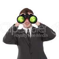 business man with binoculars