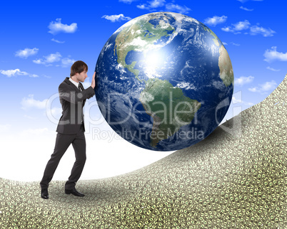 business man with a globe