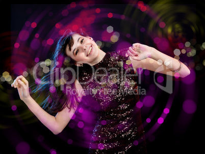 young woman dancing at disco