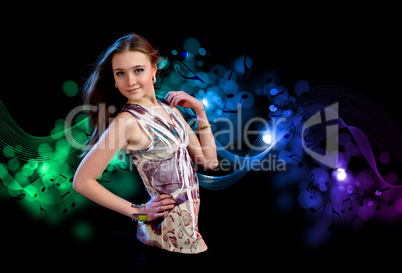 young woman dancing at disco