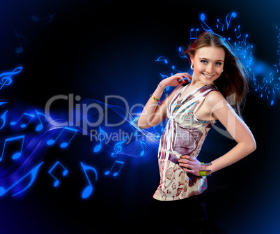 young woman dancing at disco