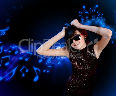 young woman dancing at disco