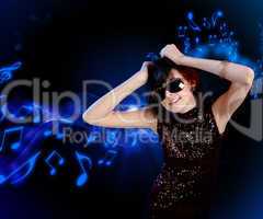 young woman dancing at disco