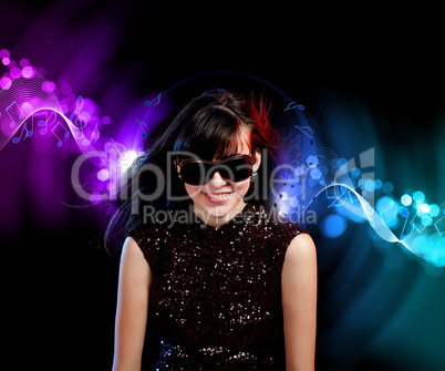 young woman dancing at disco