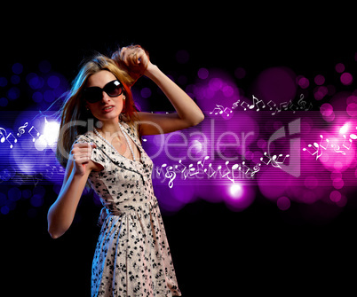 young woman dancing at disco