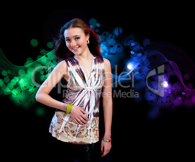young woman dancing at disco