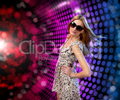 young woman dancing at disco