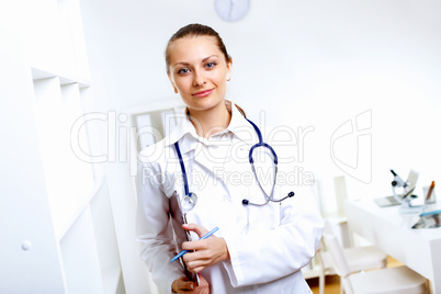 Friendly doctor in medical office