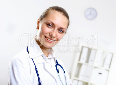 Friendly doctor in medical office