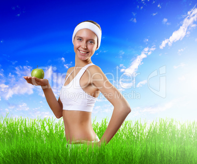 Young healthy woman doing sport