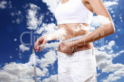 Young healthy woman doing sport