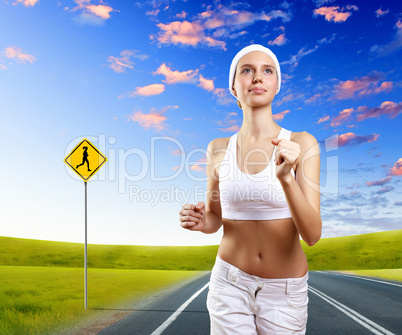 Young healthy woman doing sport