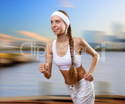 Young healthy woman doing sport