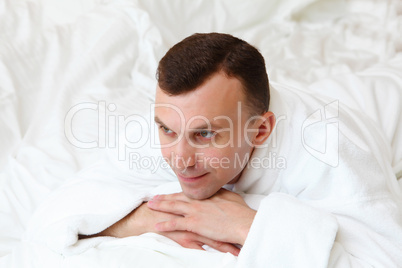 young man in bed