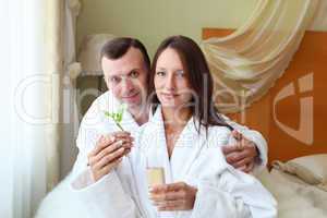 young  couple with flower