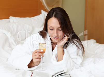 young  woman with glasses of champagne